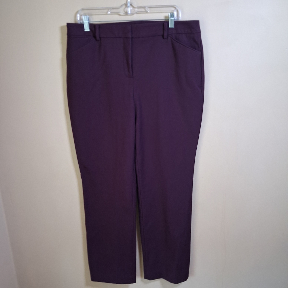Chico's Women’s Straight Leg Eggplant Colored Pants; Size 2R  (12R)